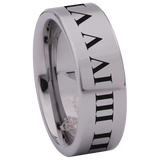 Roman Numerals Tungsten Carbide Ring