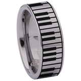 Piano Keys Tungsten Carbide Ring