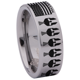 Molon Labe Flag Tungsten Carbide Ring