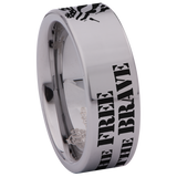 Home of the Free Because of the Brave Tungsten Carbide Ring