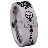 Grey Alien Tungsten Carbide Ring