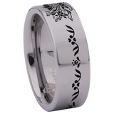 Rosemaling Tungsten Carbide Ring