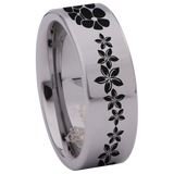 Plumeria Tungsten Carbide Ring