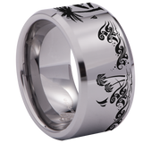 Beach Scenery Tungsten Carbide Ring
