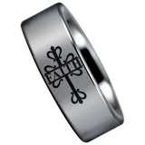 Celtic Faith Cross Tungsten Carbide Ring