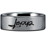 Jesus Christ Ambigram Tungsten Carbide Ring