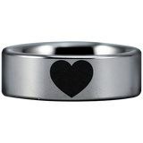 I Heart Tungsten Carbide Ring