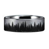 Tree Scenery Tungsten Carbide Ring
