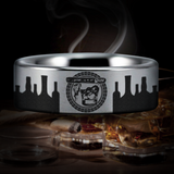 Whiskey and Cigar Tungsten Carbide Ring