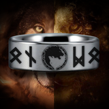 Lion and Wolf Tungsten Carbide Ring