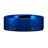 Wolf and Trees Style 2 Tungsten Carbide Ring