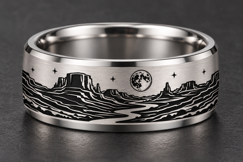 Bringt Trend-inspired Ring — desert moon ring mockup