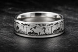 Lineman Custom Laser Engrave Wedding Band Ring
