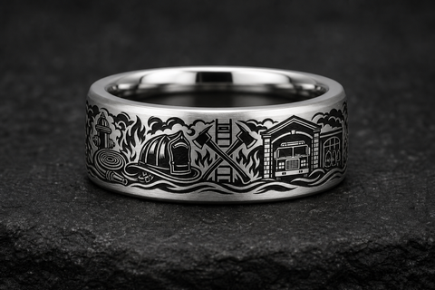 Firefighter Helmet Ladder Ring hero mockup