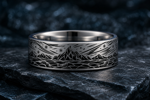 Chunky Gold Glacier Crack Ring hero mockup