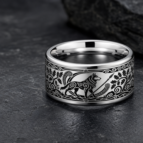Cunomaglos Celtic Wolf Lord Ring hero mockup