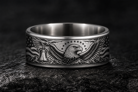 Eagle Liberty Bell Ring hero mockup