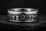 Firefighter Maltese Cross Shield Ring hero mockup