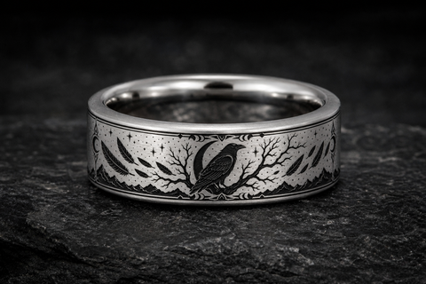 Raven Moon Omen Ring hero mockup