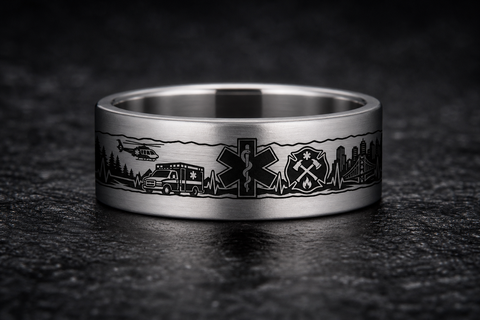Paramedic Star Of Life Geometry Ring hero mockup