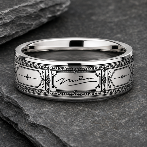 Actual Handwriting Heritage Ring hero mockup