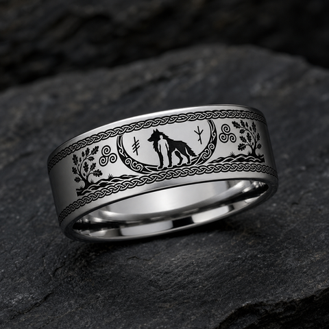 Ossory Wolf Torc Grove Panel Ring hero mockup