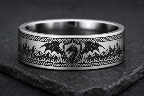 Dragon Guardian Wedding Band hero mockup