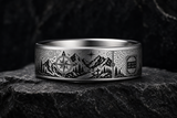 Mountain Compass Explorer Ring hero mockup