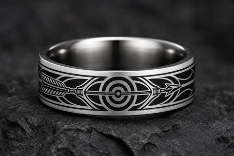Infinity Arrow Bow Arc Ring hero mockup