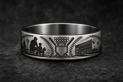 Baseball Dad Stitch Arcs Ring hero mockup