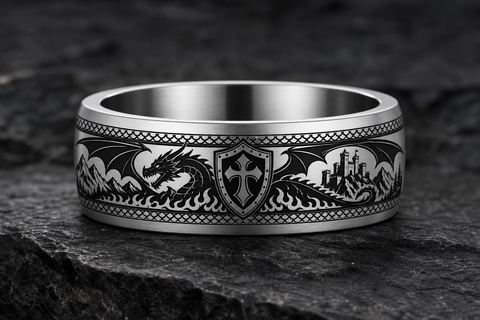 Dragon Guardian Wedding Band hero mockup