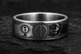 Silver Tungsten Serpent Circle Ring hero mockup