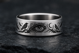 Raven Moon Feather Trail Ring hero mockup