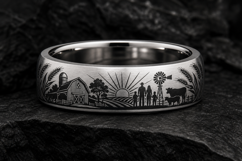Farmer Wheat Stalk Ring hero mockup