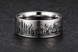 Silver Tungsten Chef Knife Line Ring hero mockup