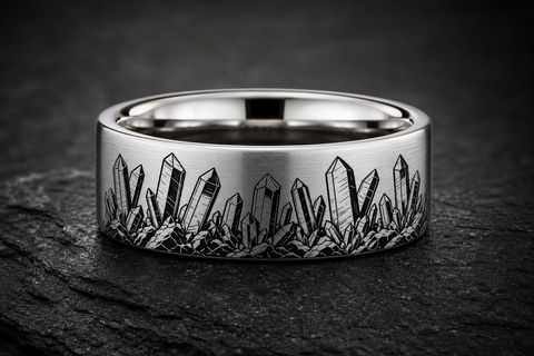 Quartz Crystal Prismatic Point Ring hero mockup