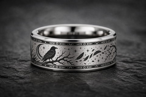 Raven Moon Omen Ring hero mockup
