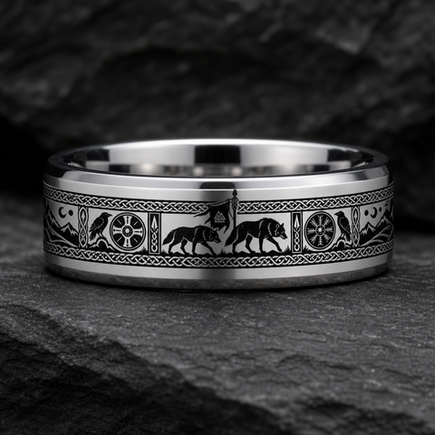 Odin Wolf Standard Omen Shield Rail Ring hero mockup