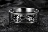 Rune Wedding Longship Prow Ring hero mockup