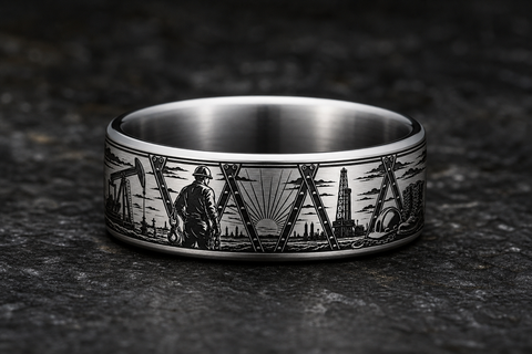 Oilfield Roughneck Rig Ring hero mockup