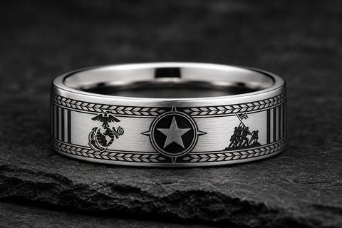 Marine Corps Honor Stripe Ring hero mockup