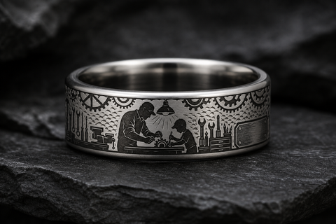 Mechanic Dad Hammer Marks Ring hero mockup