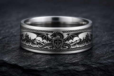 Dragon Guardian Wedding Band hero mockup
