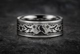 Norse Raven Honor Stripe Ring hero mockup