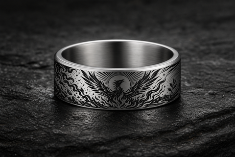 Phoenix Rebirth Flame Ring hero mockup