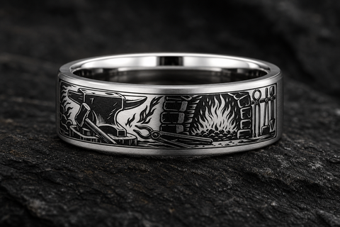 Blacksmith Anvil Block Ring hero mockup