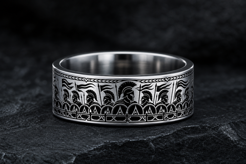 Ulfhednar Shield Spartan Helmet Profile Ring hero mockup