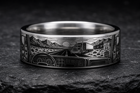 Truck Driver Open Road Ring hero mockup