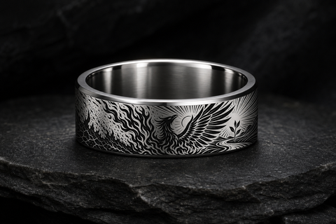 Phoenix Rebirth Flame Ring hero mockup