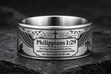 Philippians 1:29 Cross Prayer Faith Guardian Ring hero mockup